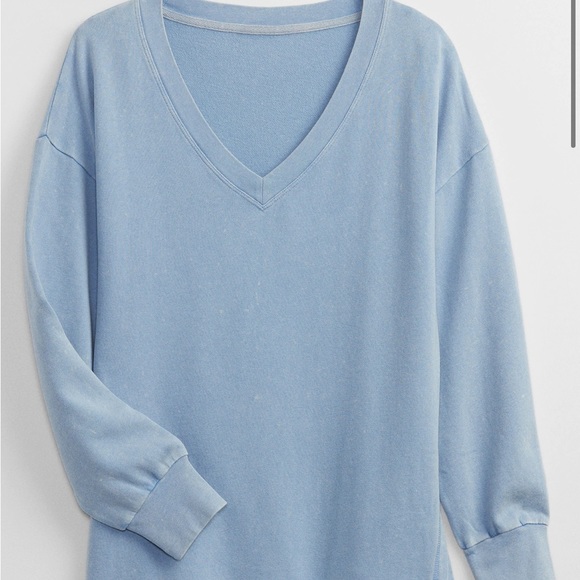 NWT GAP Crewneck Tunic Sweater COLOR blue mineral wash - Picture 1 of 6